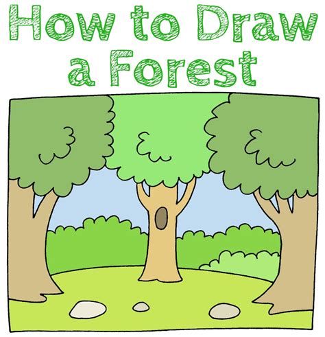 how to draw a forest with animals|How To Draw A Forest: 10 Amazing and Easy Tutorials!.